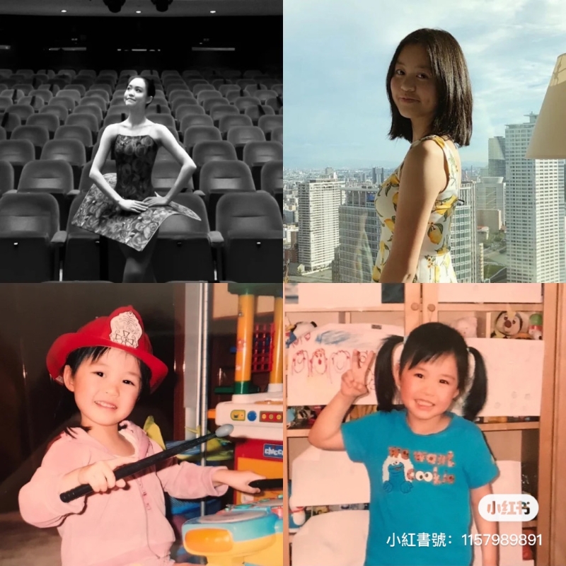 刘秀盈近日分享了两张幼童时期照片。