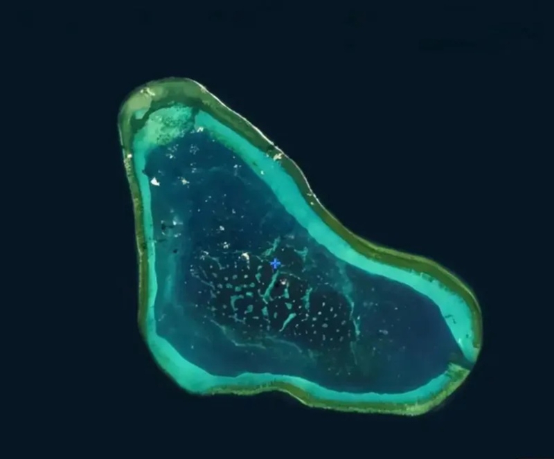 黄岩岛的卫星图