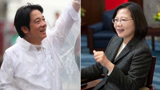 網傳蔡英文(右)和賴清德(左)大打出手。蔡英文及賴清德FB