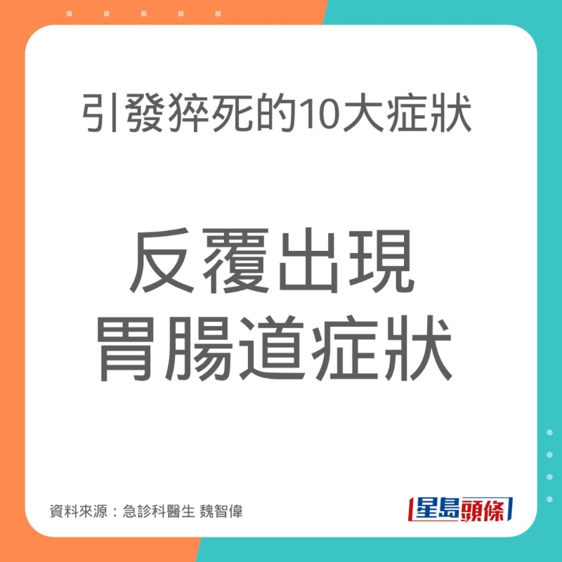 引致猝死的10大症状