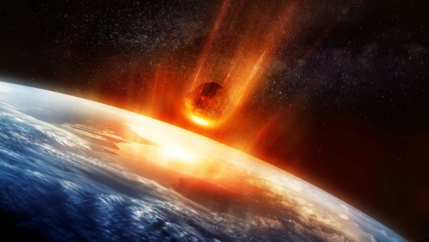 小行星撞擊地球的構想圖。網上圖片