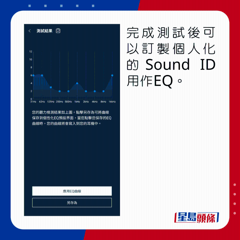 完成测试后可以订制个性化的Sound ID用作EQ。