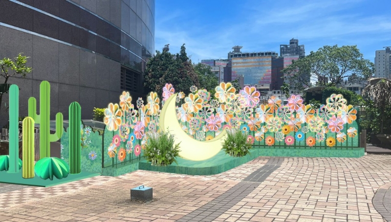 Moko Garden高挂约240个七彩灯笼,设彩虹风车阵等打卡装置,呼应佳节。 (MO) Moko Garden高挂约240个七彩灯笼,设彩虹风车阵等打卡装置,呼应佳节。 (MO)