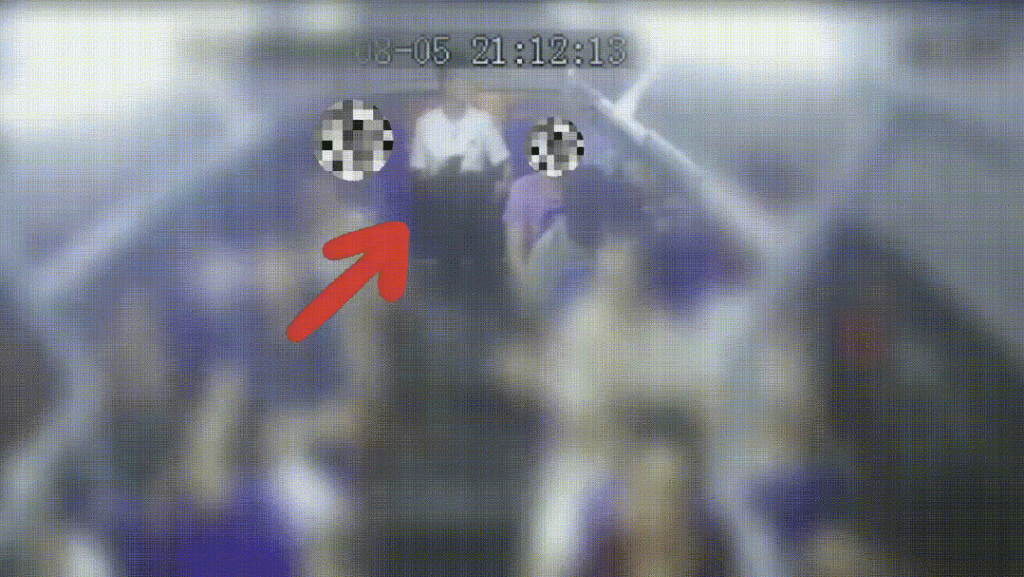 犯罪现场闭路电视画面。 犯罪现场闭路电视画面。