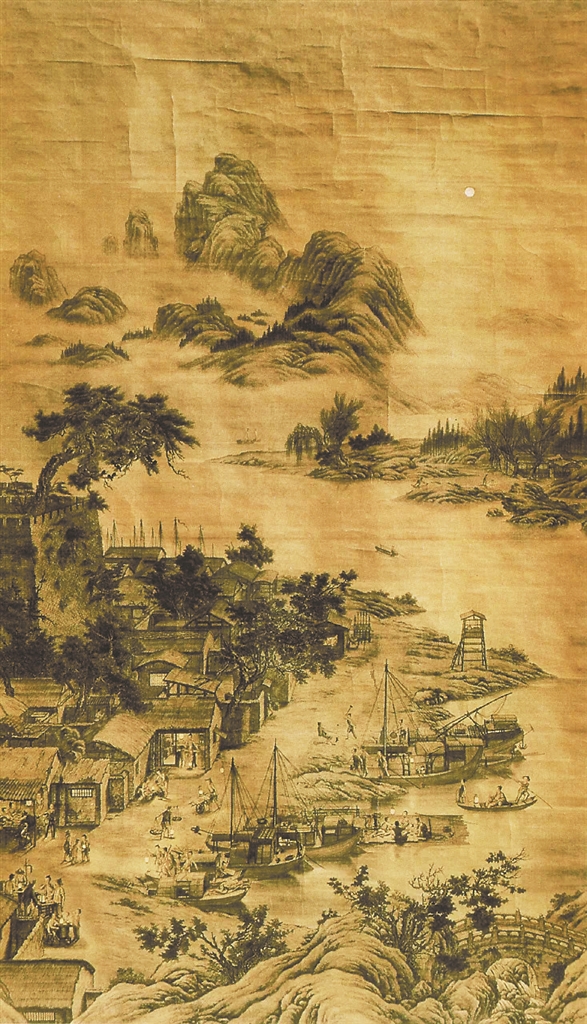 清代宫廷画家郎世宁绘制的《羊城夜市图》。 清代宫廷画家郎世宁绘制的《羊城夜市图》。