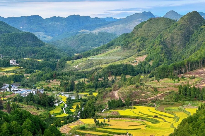 路上风光秀丽如画。 路上风光秀丽如画。