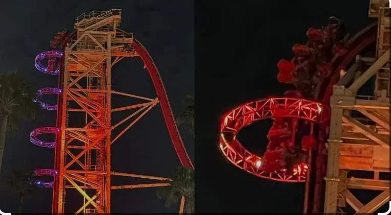 过山车在几近垂直的轨道上故障 过山车在几近垂直的轨道上故障