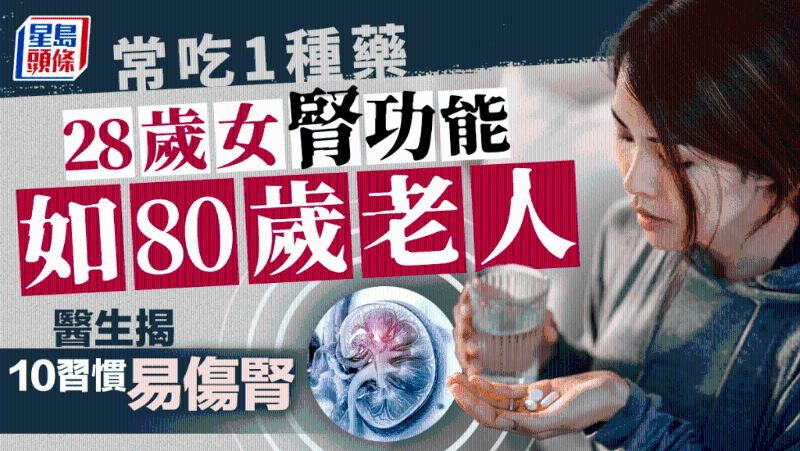 28岁女常吃1种药，肾功能如80岁老人，医生揭10个习惯易伤肾