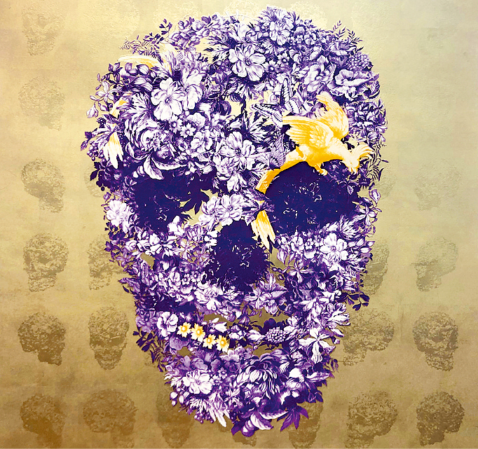 Jacky Tsai最为人熟悉的，要是2008年为Alexander McQueen男装系列设计的Floral Skull，图为他于2018年创作的10周年纪念版。（图片来源：Tao Art）