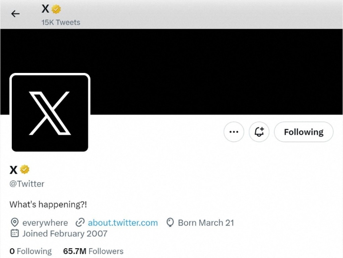马斯克入主Twitter后，把它改名为X