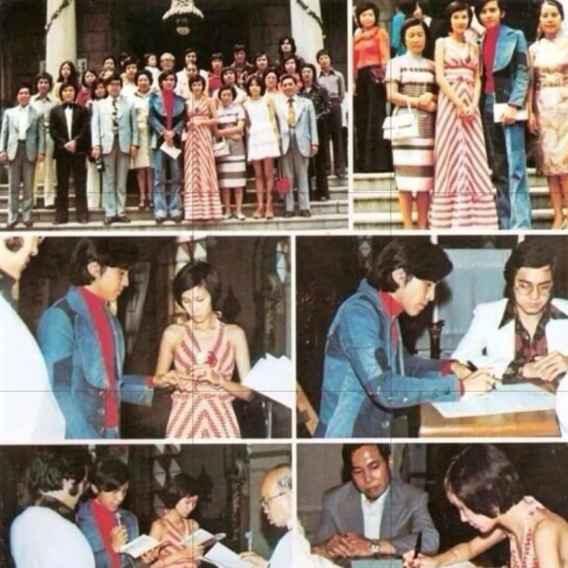 姜大卫贴上当年结婚的相片。 姜大卫贴上当年结婚的相片。