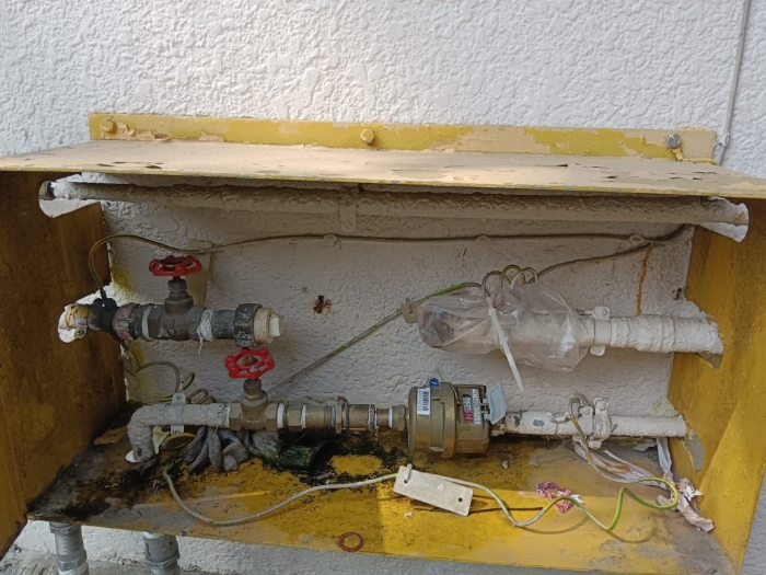 水务署上週突然派人拆走水表。 水务署上週突然派人拆走水表。