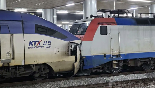 首尔车站列车追撞现场。 首尔车站列车追撞现场。