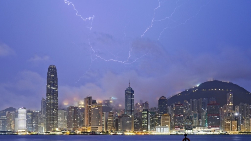 香港录得近6,000次的云对地闪电