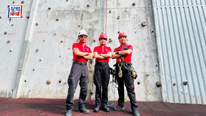 黄永权(左)、徐尉珊(中)、陈家进(右)表示，警察高空工作队成员所设置的安全系统必须确保200%安全。