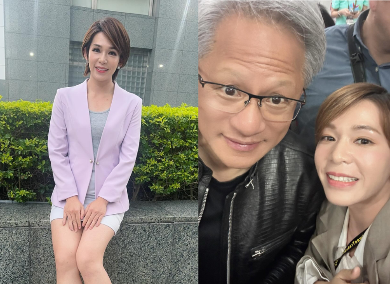 主播林彦汝在社群晒出与黄仁勋的合照。 主播林彦汝在社群晒出与黄仁勋的合照。