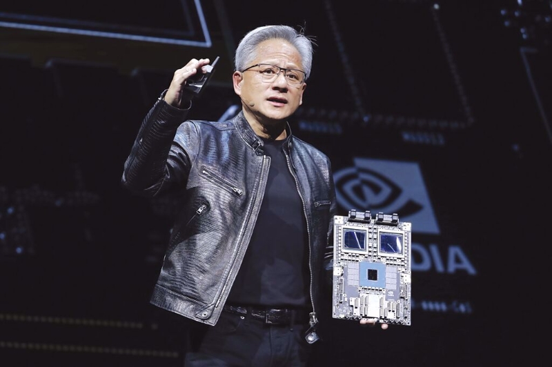 黄仁勋近日揭露下一代Rubin AI GPU平台。GPU图形芯片可制成电玩玩家所需的独立显示卡。（示意图／美联社）