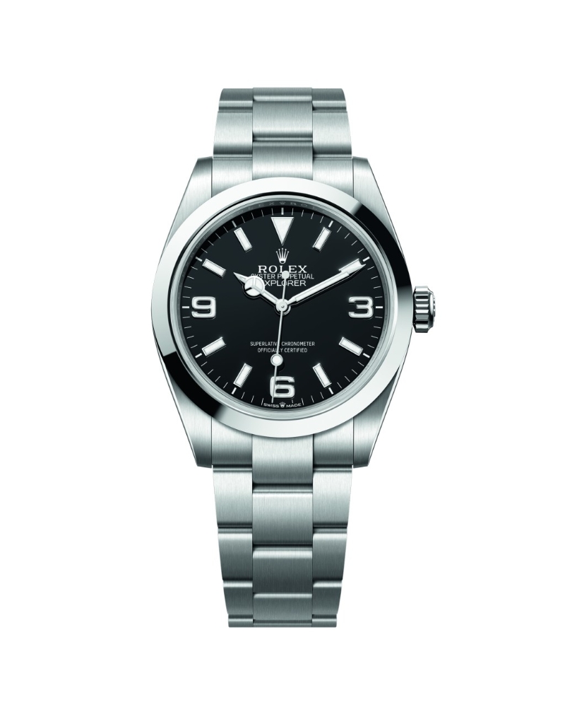 Rolex Oyster Perpetual Explorer 40，表壳：40mm不锈钢、机芯：3230自动、售价：$62,400。