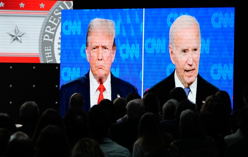 美国2024总统大选首场电视辩论会27日登场