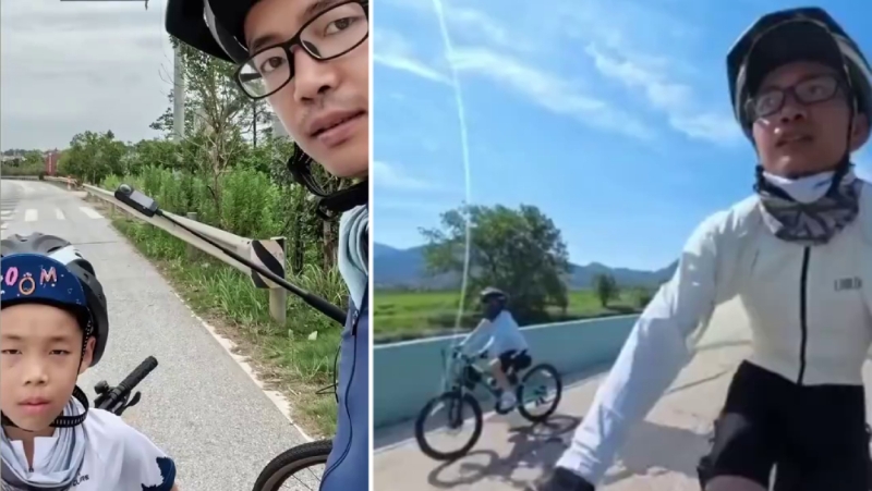 父亲辞职带10岁儿骑行千余公里,从长沙去北京。 父亲辞职带10岁儿骑行千余公里,从长沙去北京。