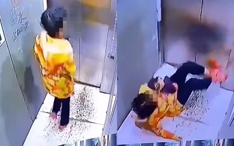 有女子在电梯内“小跑步” 有女子在电梯内“小跑步”