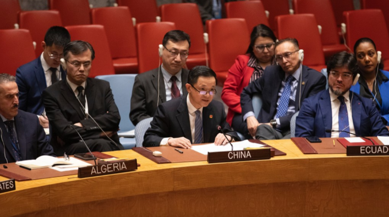 中国常驻联合国代表团临时代办戴兵再次呼吁立即实现加沙停火。新华社 中国常驻联合国代表团临时代办戴兵再次呼吁立即实现加沙停火。新华社