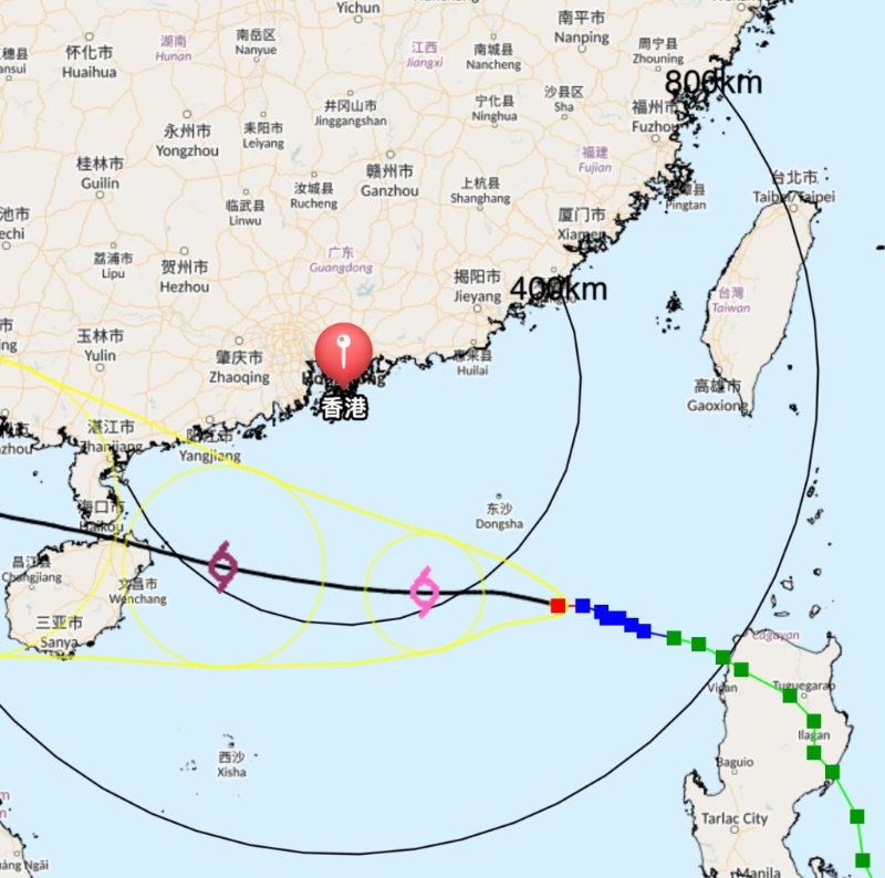 香港天文台于昨晚（3日）发出戒备信号