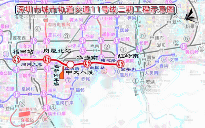 深圳5条地铁线路年内开通。2