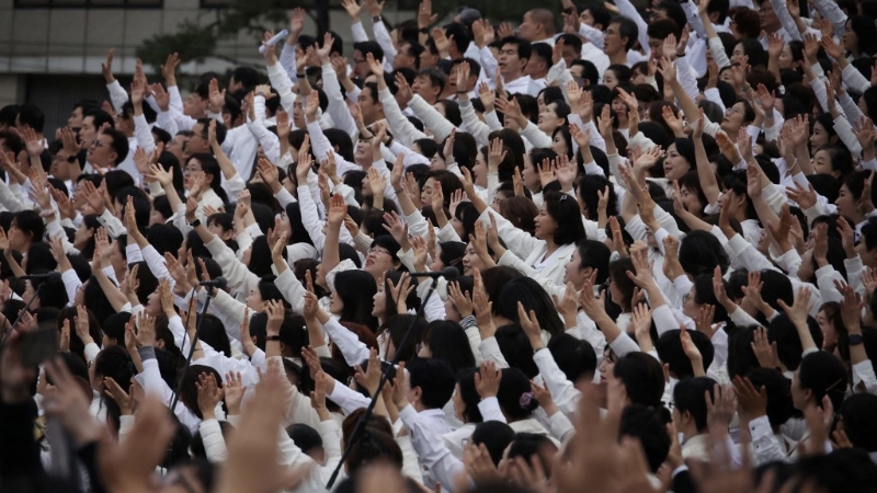 韩国基督教团体号召110万人上街反同性婚姻。 路透社