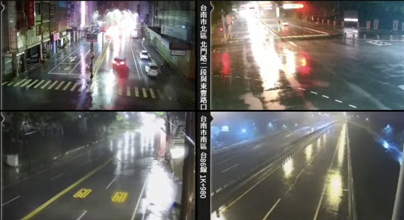 台南、高雄目前狂风暴雨还不断打雷，有居民回报已经开始淹水了。