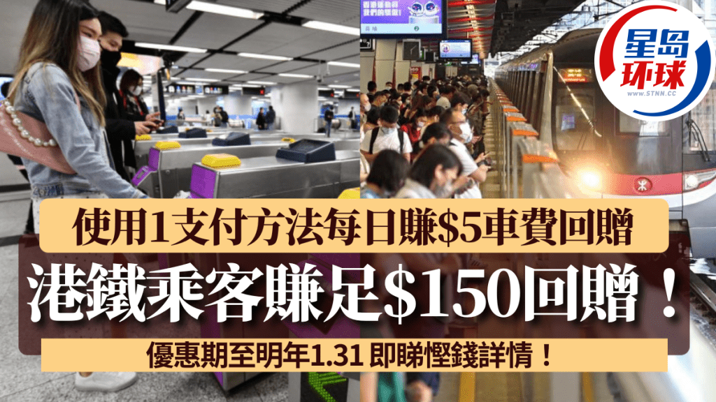 港铁乘客赚足$150回赠! 港铁乘客赚足$150回赠!