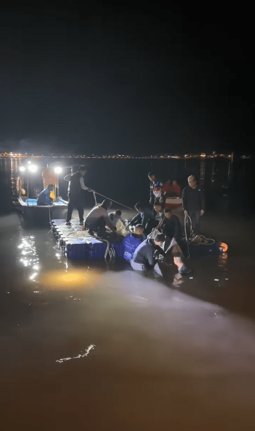 疑似鲸鱼在离岸约一至两米处搁浅,长约4至5米。 疑似鲸鱼在离岸约一至两米处搁浅,长约4至5米。