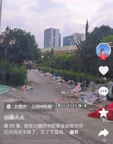 盛极一时的中欧街夜市月前已经停运。