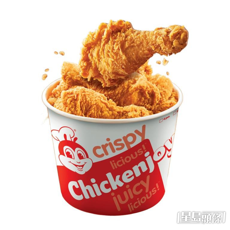 乐脆鸡肉质鲜嫩、外皮薄脆,为Jollibee皇牌产品。 乐脆鸡肉质鲜嫩、外皮薄脆,为Jollibee皇牌产品。