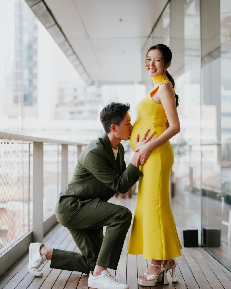 麦明诗与老公盛劲为开心迎接新生命。 麦明诗与老公盛劲为开心迎接新生命。