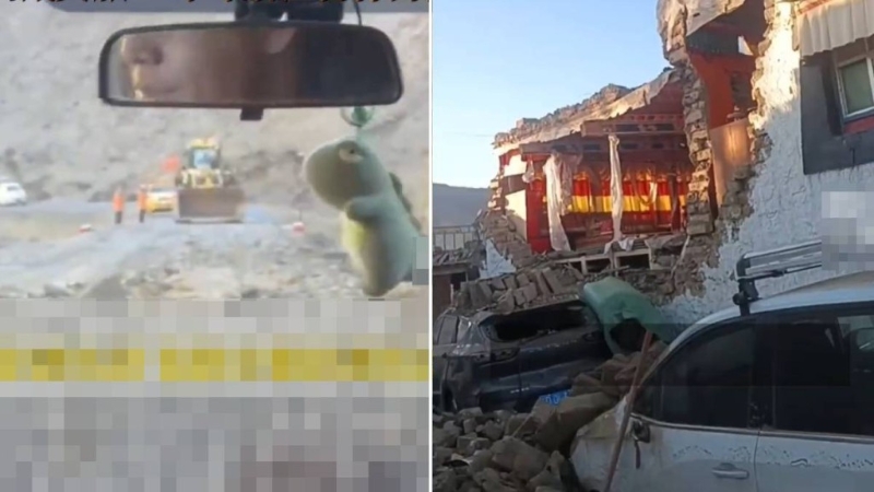 地震发生后,多区大量建筑物倒塌。 地震发生后,多区大量建筑物倒塌。