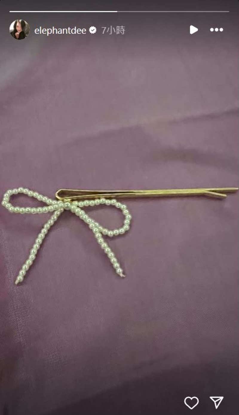 小S在IG上PO出蝴蝶发夹的照片。(图/翻摄小S IG) 小S在IG上PO出蝴蝶发夹的照片。(图/翻摄小S IG)
