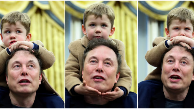 马斯克儿子X表情多多。 马斯克儿子X表情多多。