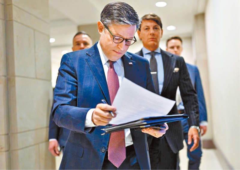 众院议长约翰逊。 众院议长约翰逊。