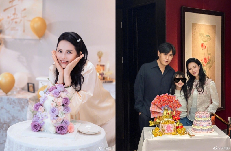 伊能静一家3口幸福庆生,57岁模样超逆龄。(图/微博 伊能静) 伊能静一家3口幸福庆生,57岁模样超逆龄。(图/微博 伊能静)