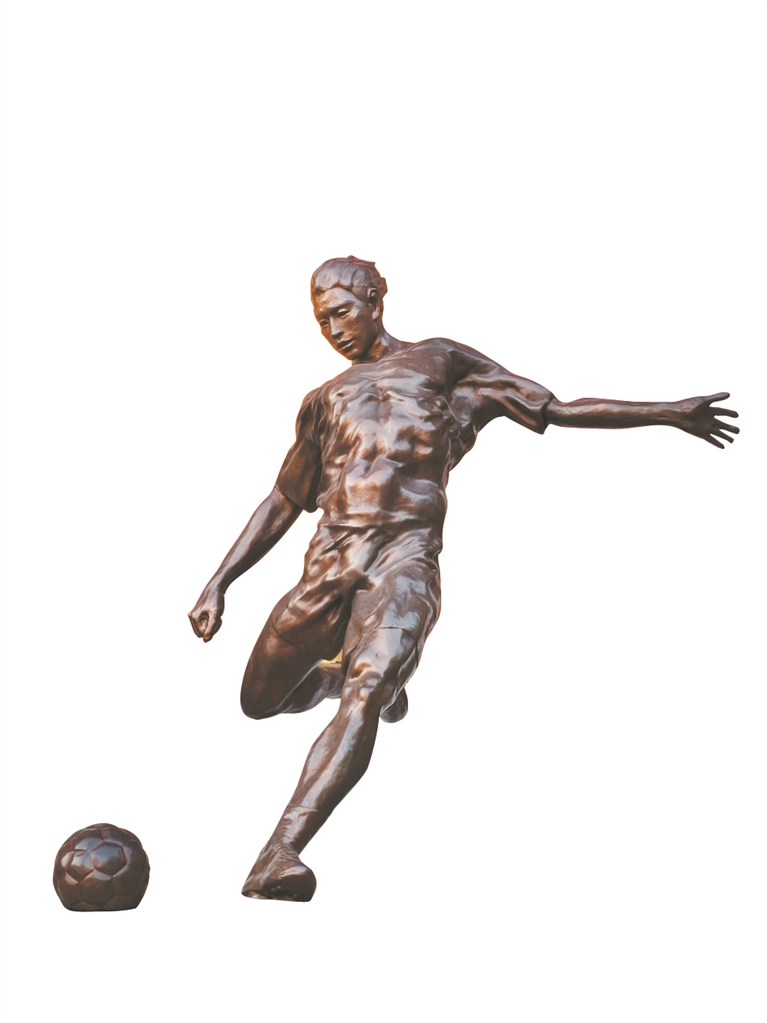 越秀山体育场的足球运动员雕塑 越秀山体育场的足球运动员雕塑