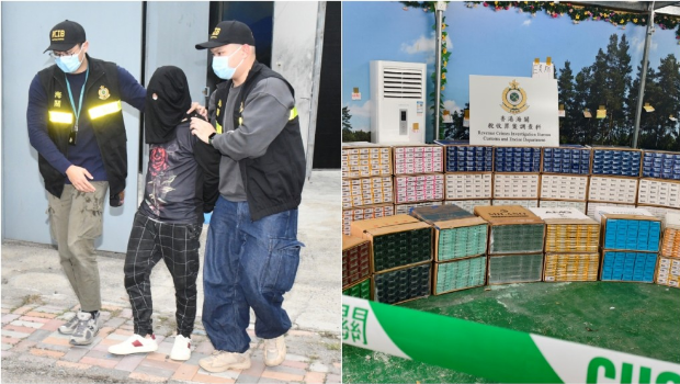 海关查落马洲铁皮仓检460万元私烟 海关查落马洲铁皮仓检460万元私烟