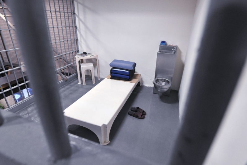 香港惩教博物馆内的仿真囚室。 香港惩教博物馆内的仿真囚室。