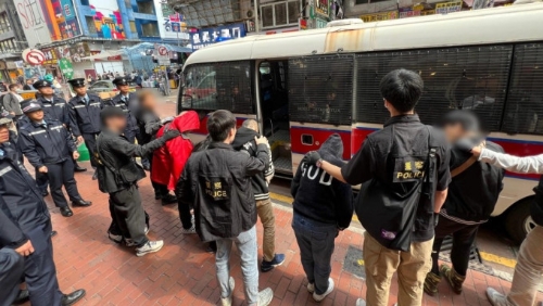 警深水埗及旺角打击黑帮 警深水埗及旺角打击黑帮