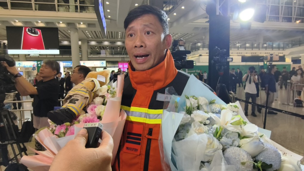 队员阿成称感谢救援队兄弟之间互相扶持。 队员阿成称感谢救援队兄弟之间互相扶持。