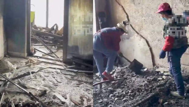 贵州男出门没拔手机充电器,屋内烧成废墟。 贵州男出门没拔手机充电器,屋内烧成废墟。