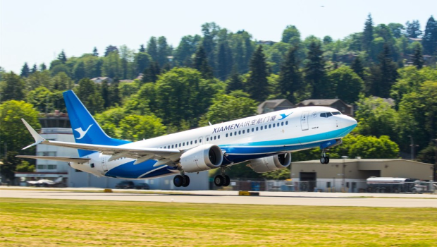 已涂装厦门航空公司的波音737 MAX客机。 波音公司 已涂装厦门航空公司的波音737 MAX客机。 波音公司