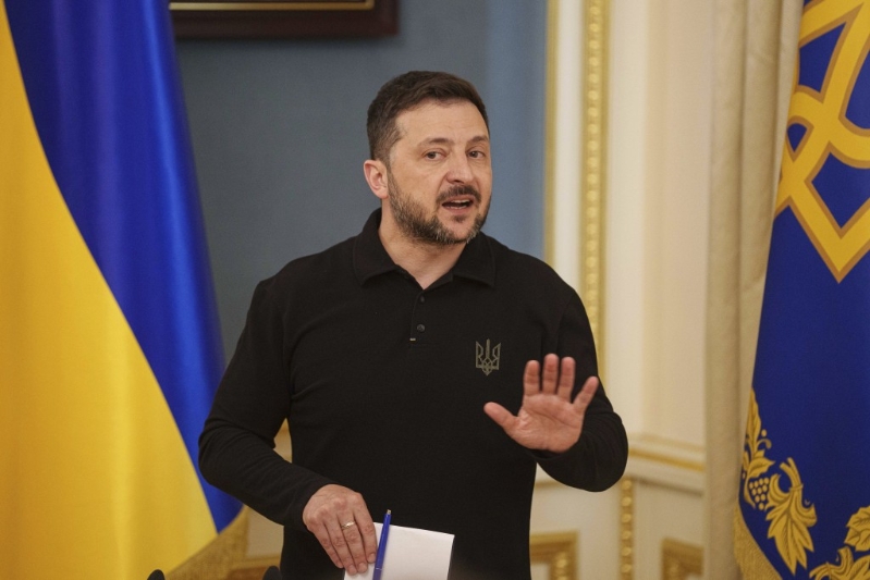 澤連斯基反駁特朗普的批評。美聯社