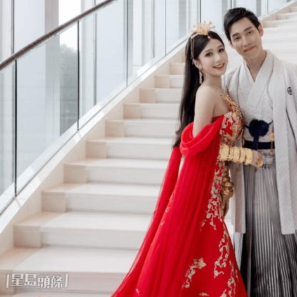 蔡颂思与日籍老公。 蔡颂思与日籍老公。