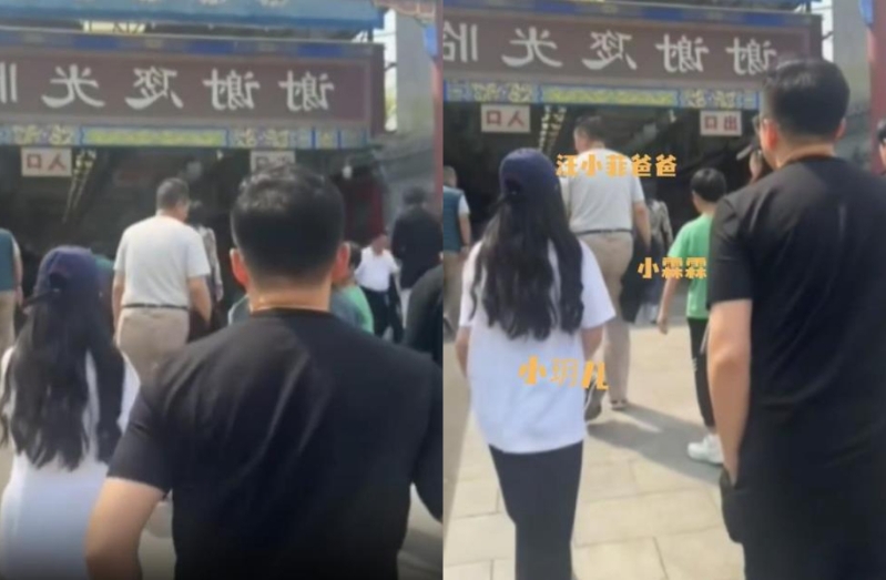 汪小菲(黑衣)一家5口逛宠物市场。(图/翻摄自微博) 汪小菲(黑衣)一家5口逛宠物市场。(图/翻摄自微博)